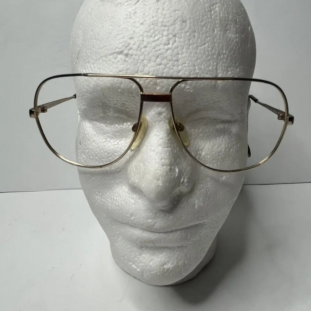 Lot Of 2 Vintage Lacoste Mens Aviator Pilot Eye Glass Frames ONLY Gold Tone